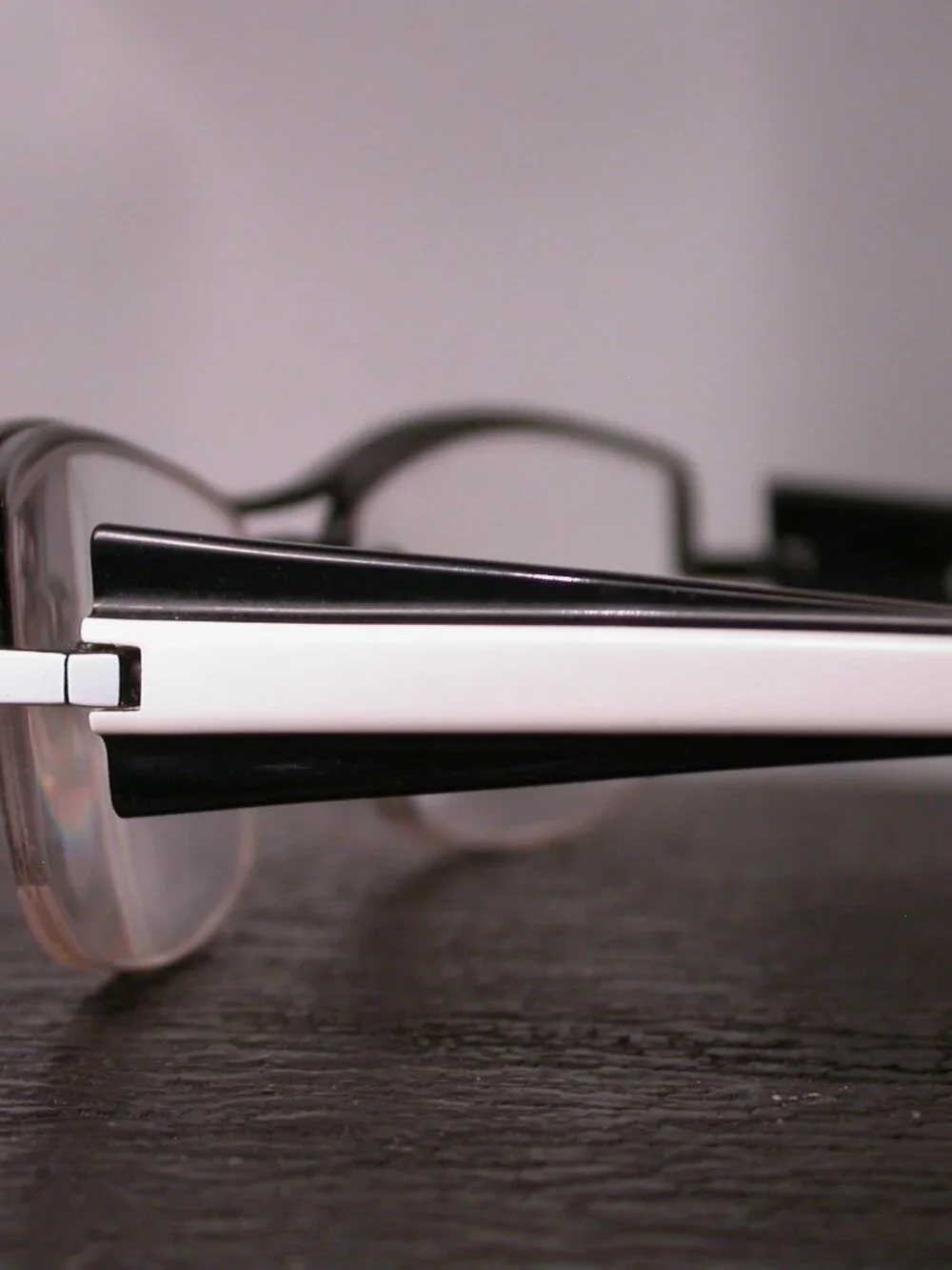 Alain Mikli Black and White Metal Modern Eyeglasses Frames Hand Made in France